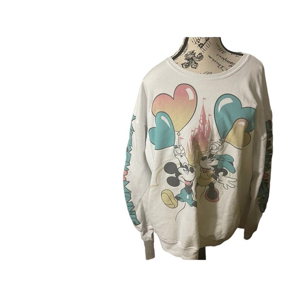 DISNEY PARKS Mickey AND Minnie Balloon Retro Pullover Sweatshirt XL RARE - Picture 1 of 16
